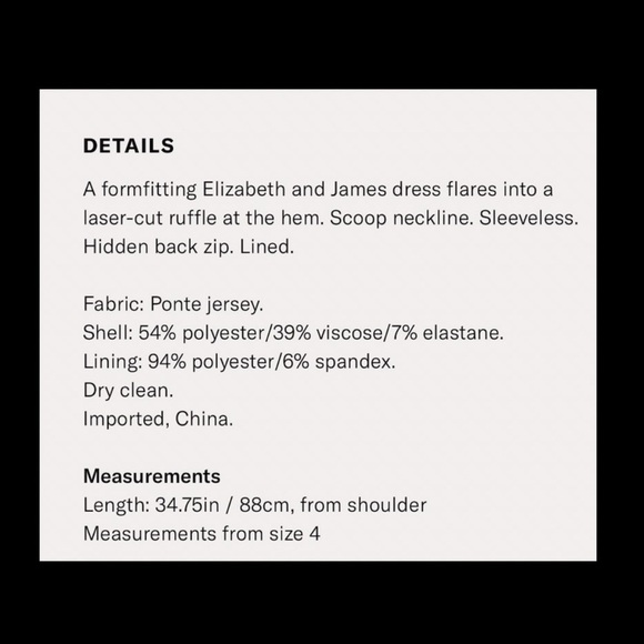 Elizabeth & James Hadley Dress in Black. - Picture 7 of 8